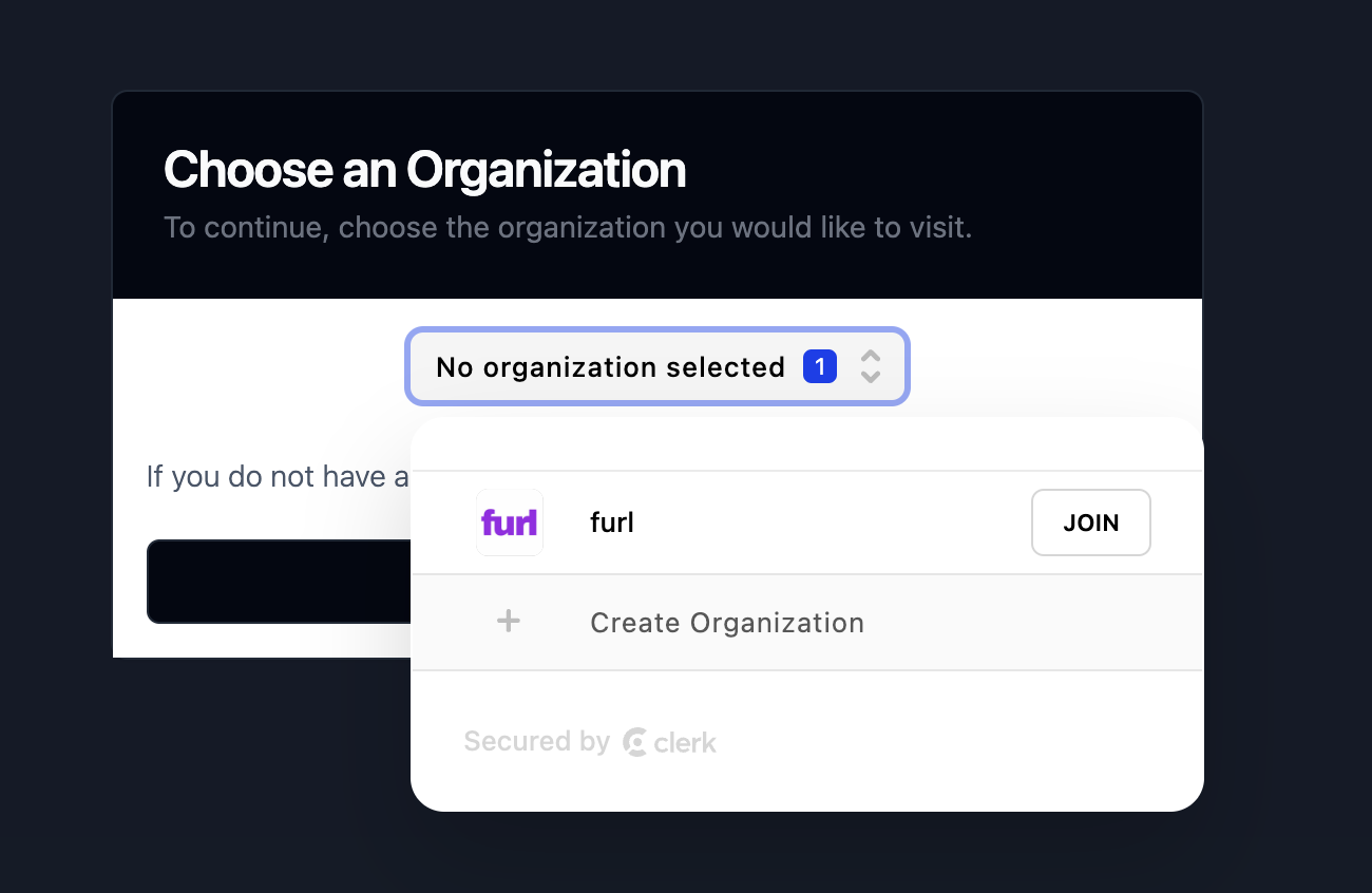 aChoose your organization